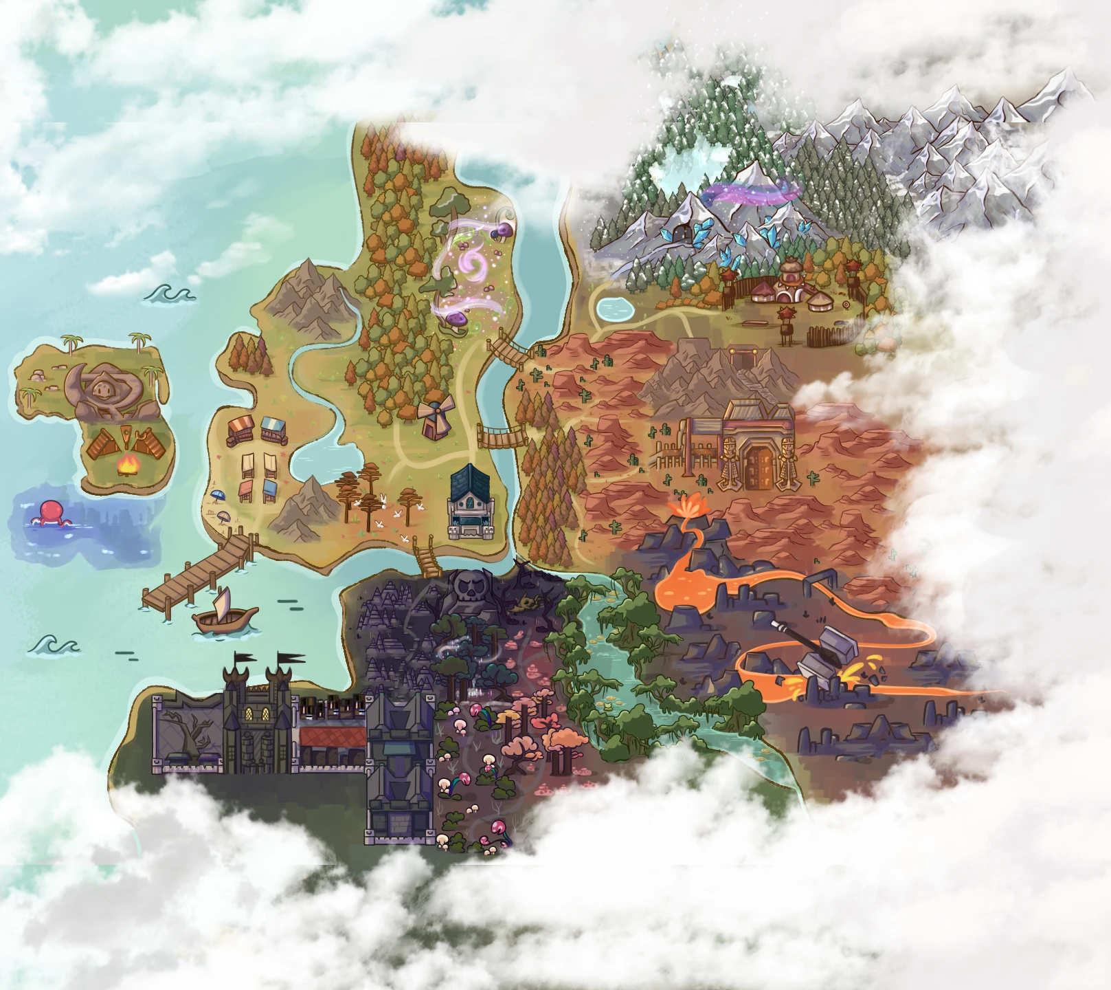 SpiritVale world map of Nevaris